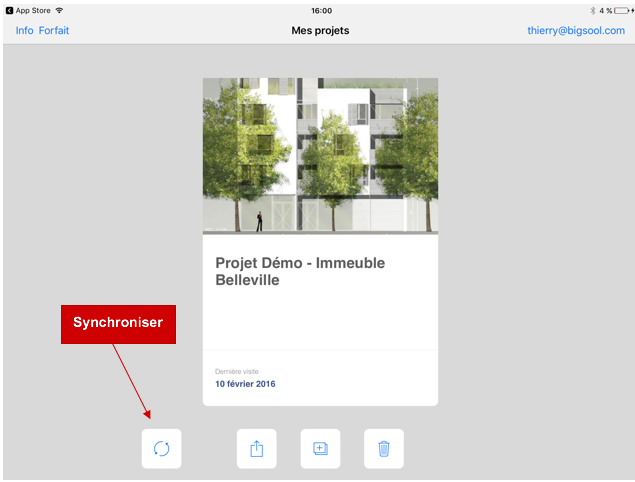 synchroniser mes projets Archipad iPad